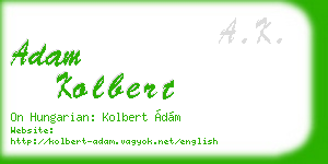adam kolbert business card