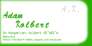 adam kolbert business card